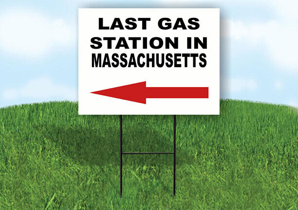 MARYLAND LAST GAS STATION LEFT ARROW Yard Sign w Stand LAWN SIGN Single