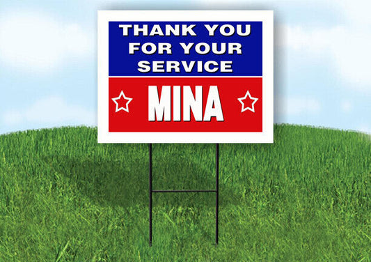 MINA THANK YOU SERVICE 18 in x 24 in Yard Sign Road Sign with Stand