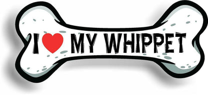 I Love My West Whippet Car Magnet Bumper Sticker 3"x7"