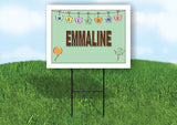 EMMALINE WELCOME BABY GREEN  18 in x 24 in Yard Sign Road Sign with Stand