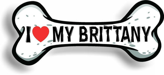 I Love My Brittany Car Magnet Bumper Sticker 3"x7"