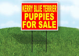 Kerry Blue Terrier PUPPIES FOR SALE YELLOW Yard Sign Road with Stand LAWN SIGN