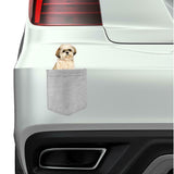 Shih Tzu Dog in pocket Fridge Car Magnet Bumper Sticker App size 4"x7"