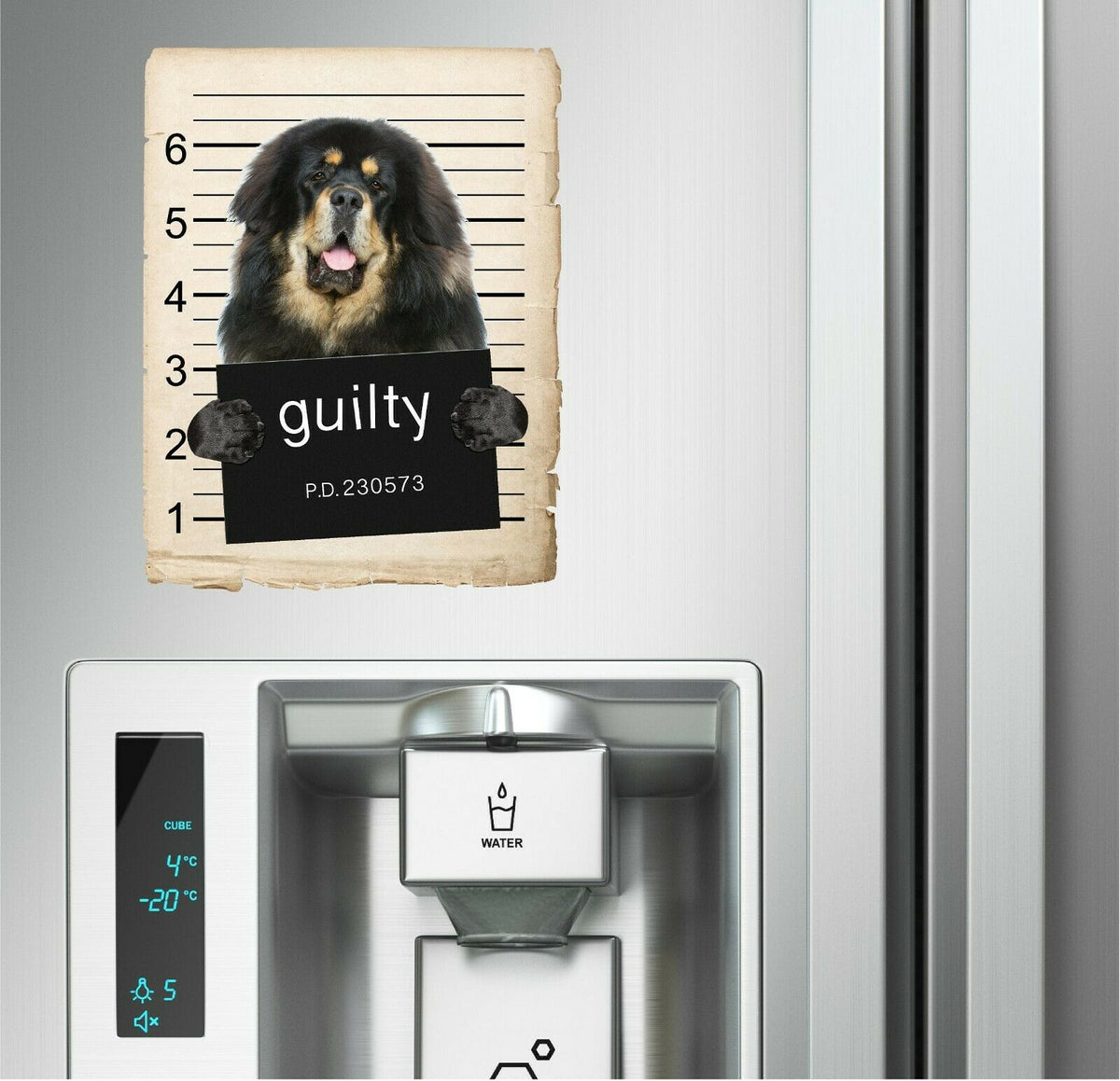 Tibetan Mastiff Mugshot Bad Dog Fridge refrigerator Car Magnet