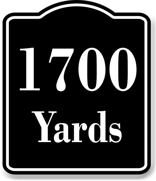 1700 Yards Distance Marker Running Race Marathon BLACK Aluminum Composite Sign