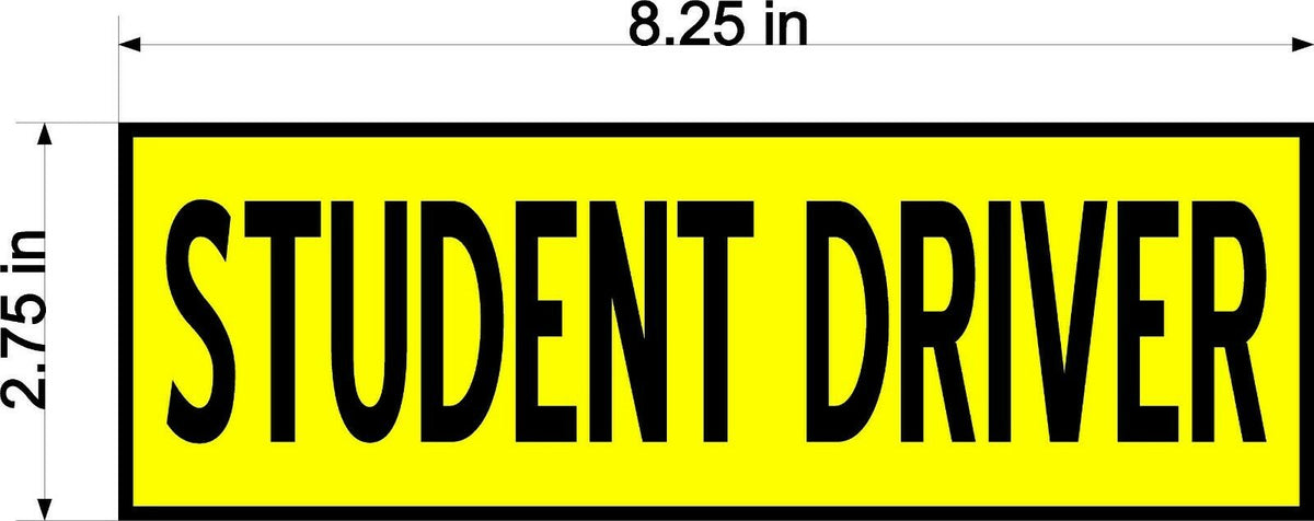 SET 3 Student Driver  Car MAGNET Magnetic Bumper Sticker  bright safety yellow