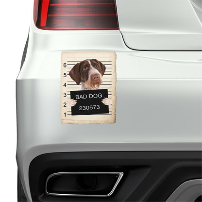 Pointers German Wirehaired Mugshot Bad Dog Fridge refrigerator Car Magnet