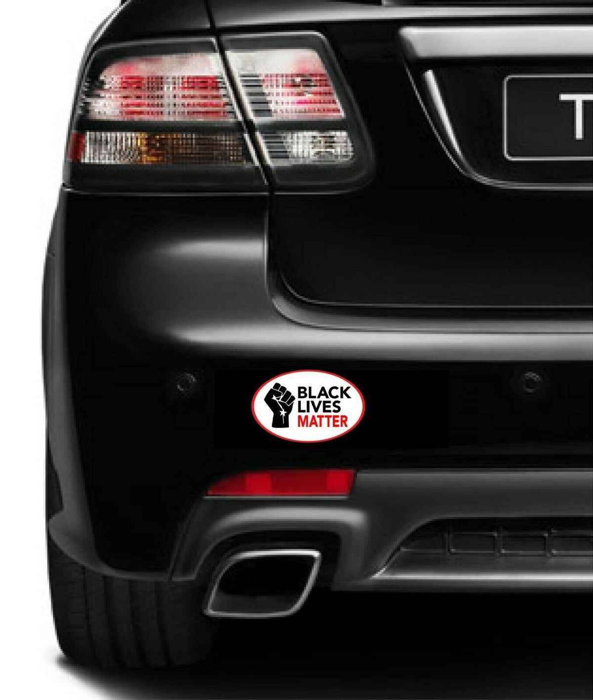 Black Lives Matter fist symbol power Magnetic Bumper Sticker oval 5.5"x3.5"