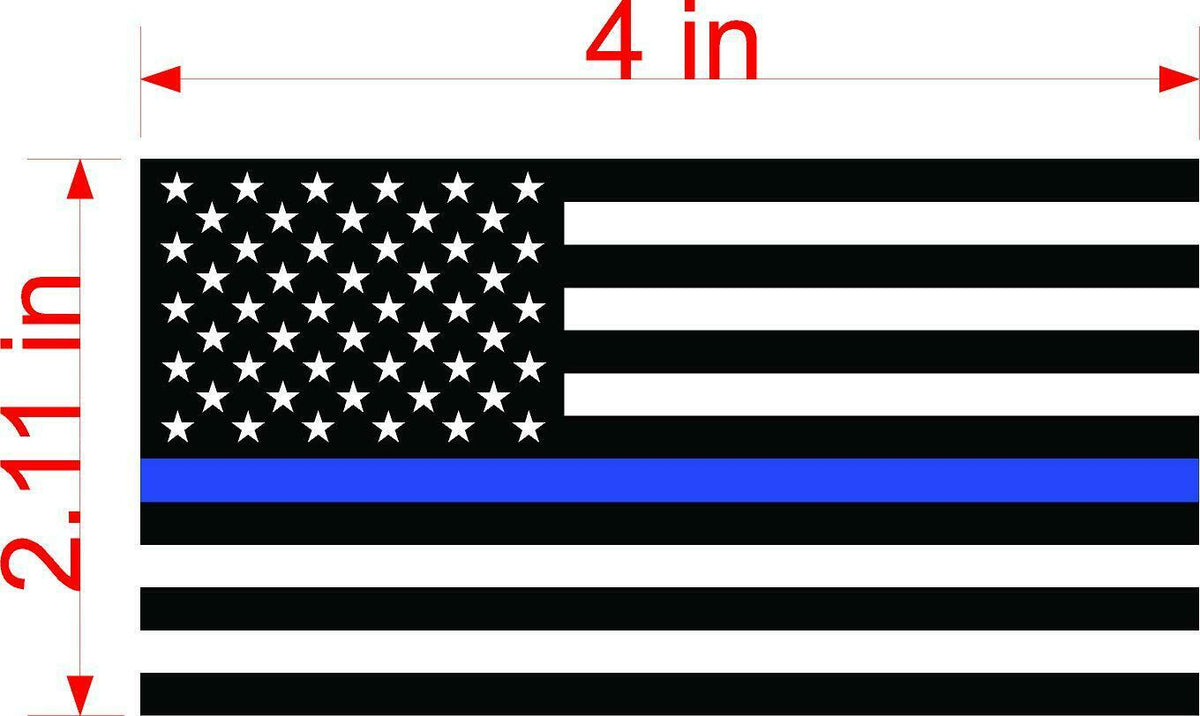 SET OF 3 Thin Blue Line American Police Flag Car MAGNET Magnetic Bumper Sticker
