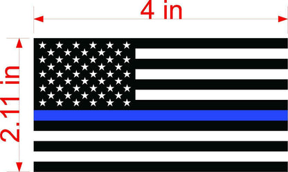 SET OF 3 Thin Blue Line American Police Flag Car MAGNET Magnetic Bumper Sticker