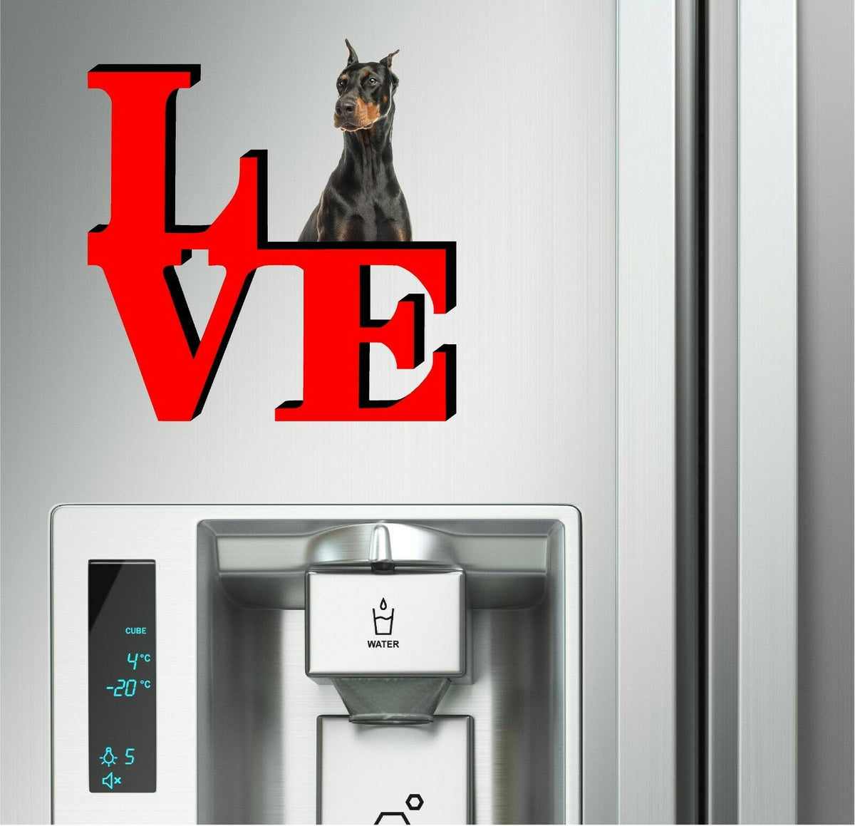 Doberman Pinscher Dog Love Park Dog Fridge Refrigerator Car Magnet