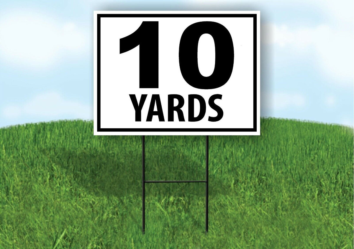 10 YARDS DISTANCE MARKER TARGET RUNNING Plastic Yard Sign ROAD SIGN with Stand