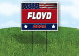 FLOYD FLAG RED 2024 18inx24in Yard Road Sign w/ Stand