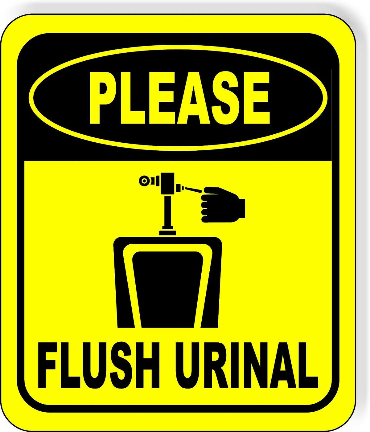 PLEASE FLUSH URINAL Toilet Metal Aluminum Composite Funny bathroom Sign