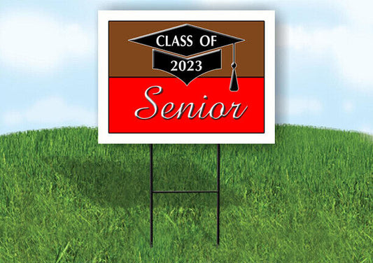 2023 SENIOR BROWN RED  18inx24in Yard Road Sign w/ Stand