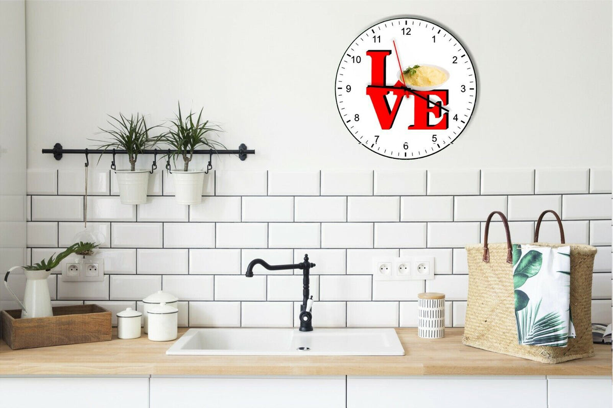 I Love Mashed Potatoes Love Park Funny Kitchen Living room Wall Clock