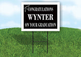 WYNTER CONGRATULATIONS GRADUATION 18 in x 24 in Yard Sign Road Sign with Stand