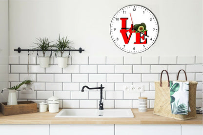 I Love Avocados Love Park Funny Kitchen Living room Wall Clock