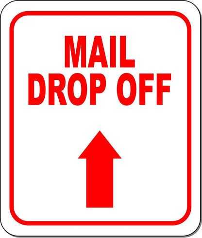 MAIL DROP OFF RED 8 Arrow Variations Metal Aluminum composite sign