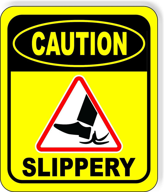 CAUTION SLIPPERY BANANA Metal Aluminum Composite bathroom WET FLOOR Sign