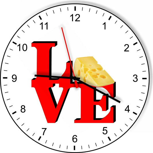 I Love Cheese Love Park Funny Kitchen Living room Wall Clock