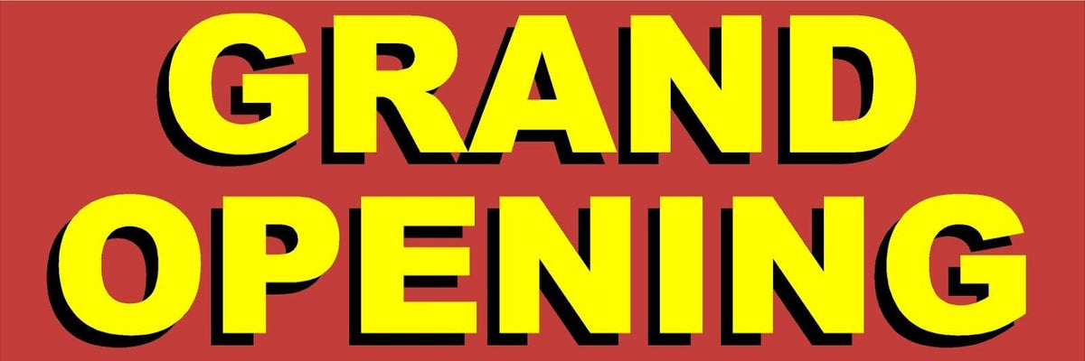 Grand Opening Outdoor Banner 24" X 72" long lasting