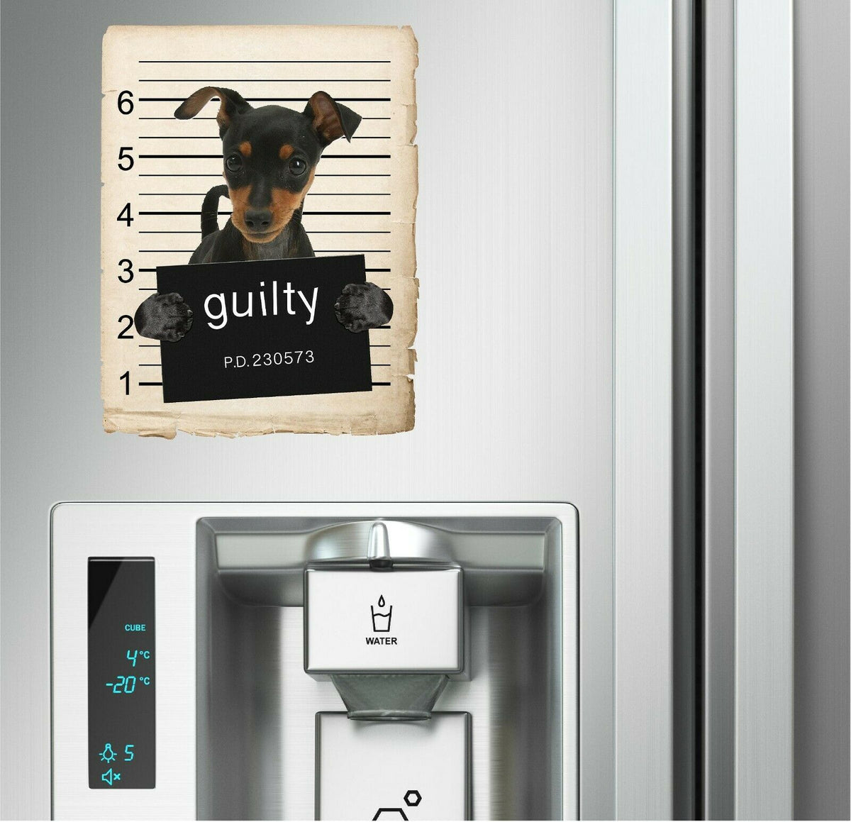 Miniature Pincher Mugshot Bad Dog Fridge refrigerator Car Magnet