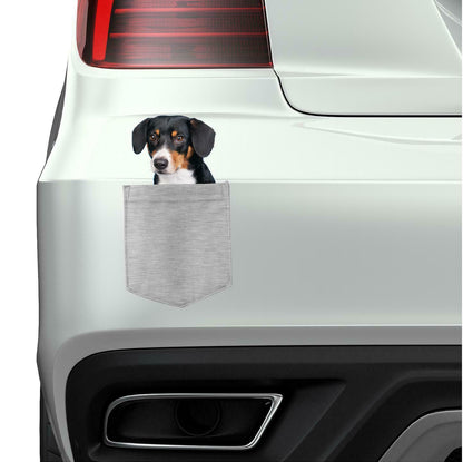 Whippet Dog in pocket Fridge Car Magnet Bumper Sticker App size 4"x7"
