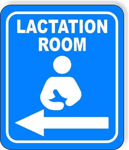 LACTATION ROOM LEFT ARROW WHITE Metal Aluminum composite sign