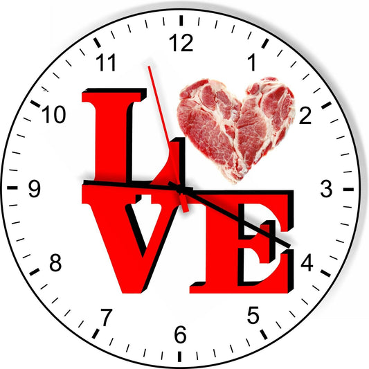 I Love Steak Love Park Funny Kitchen Living room Wall Clock