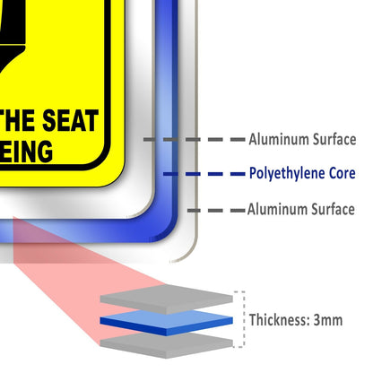 PLEASE MEN LIFT UP THE SEAT BEFORE PEEING Metal Aluminum Composite bathroom Sign