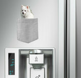 American Eskimo Dog in pocket Fridge Car Magnet Bumper Sticker App size 4"x7"