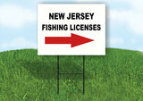 NEW JERSEY _FISHING LICENSES RIGHT ARROW  Yard Sign w Stand LAWN SIGN Single