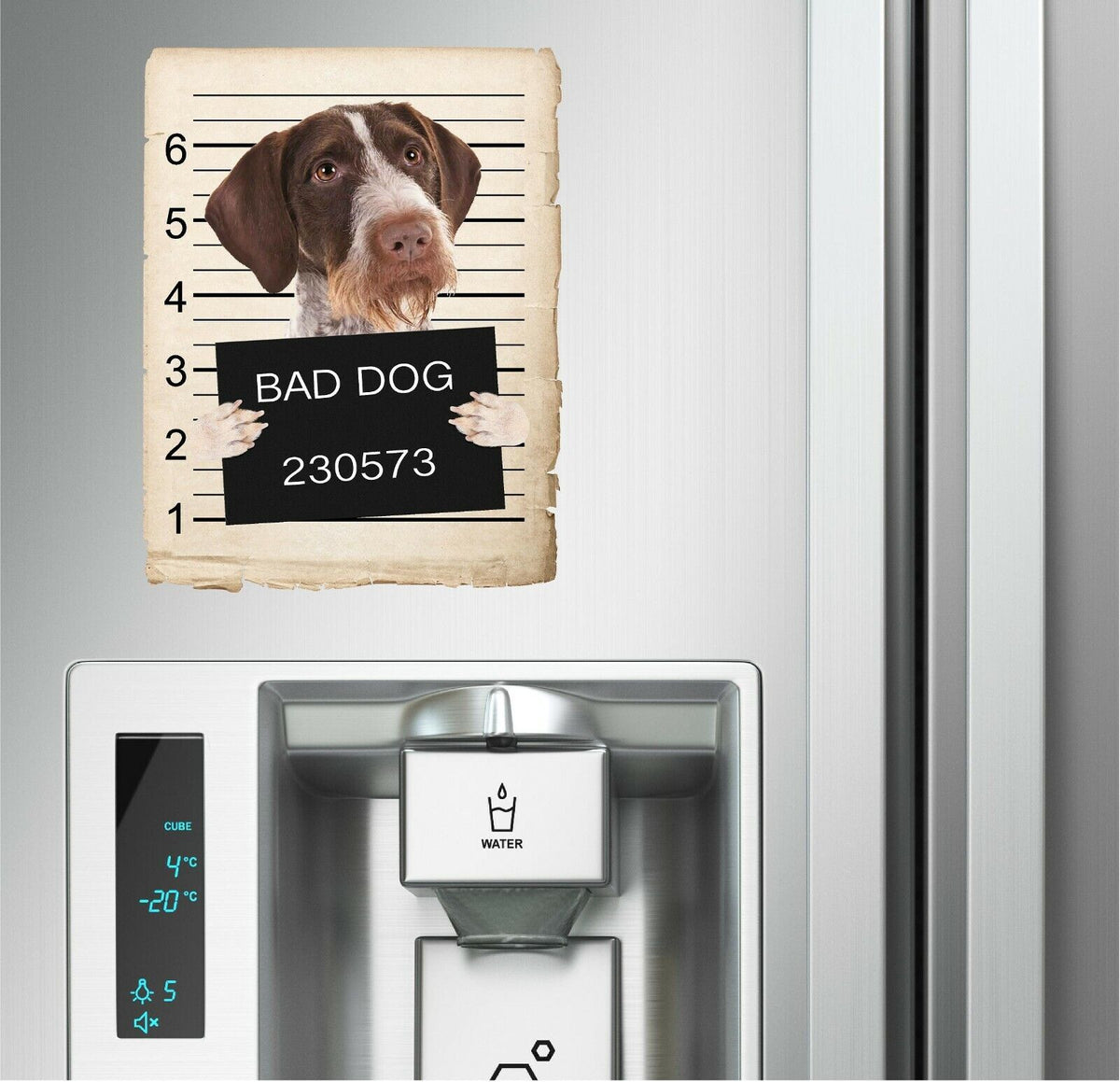 Pointers German Wirehaired Mugshot Bad Dog Fridge refrigerator Car Magnet