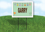 GARRY WELCOME BABY GREEN  18 in x 24 in Yard Sign Road Sign with Stand