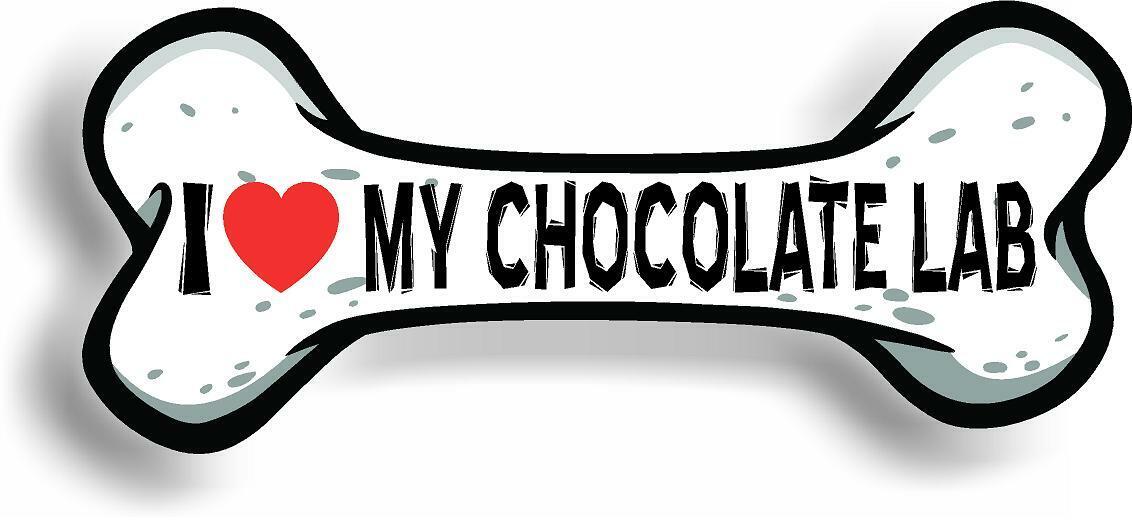 I Love My Chocolate Lab Car Magnet Bumper Sticker 3"x7"