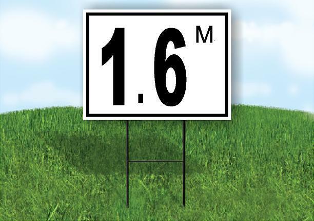1.6 m pool depth black white 18inx24in Yard Road Sign w/ Stand