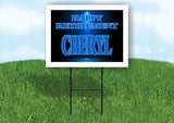 CHERYL RETIREMENT BLUE 18 in x 24 in Yard Sign Road Sign with Stand