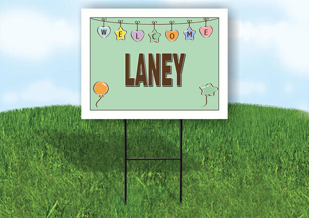 LANEY WELCOME BABY GREEN  18 in x 24 in Yard Sign Road Sign with Stand