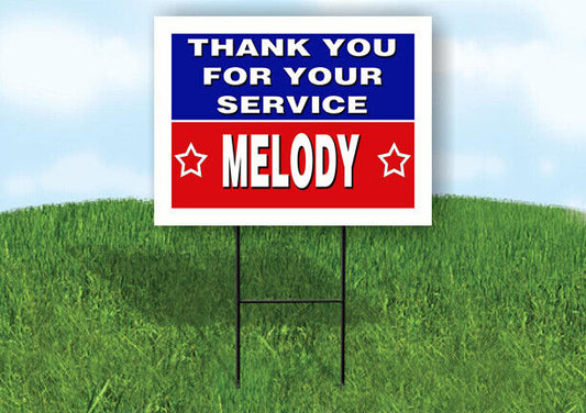 MELODY THANK YOU SERVICE 18 in x 24 in Yard Sign Road Sign with Stand