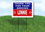 LONNIE THANK YOU SERVICE 18 in x 24 in Yard Sign Road Sign with Stand