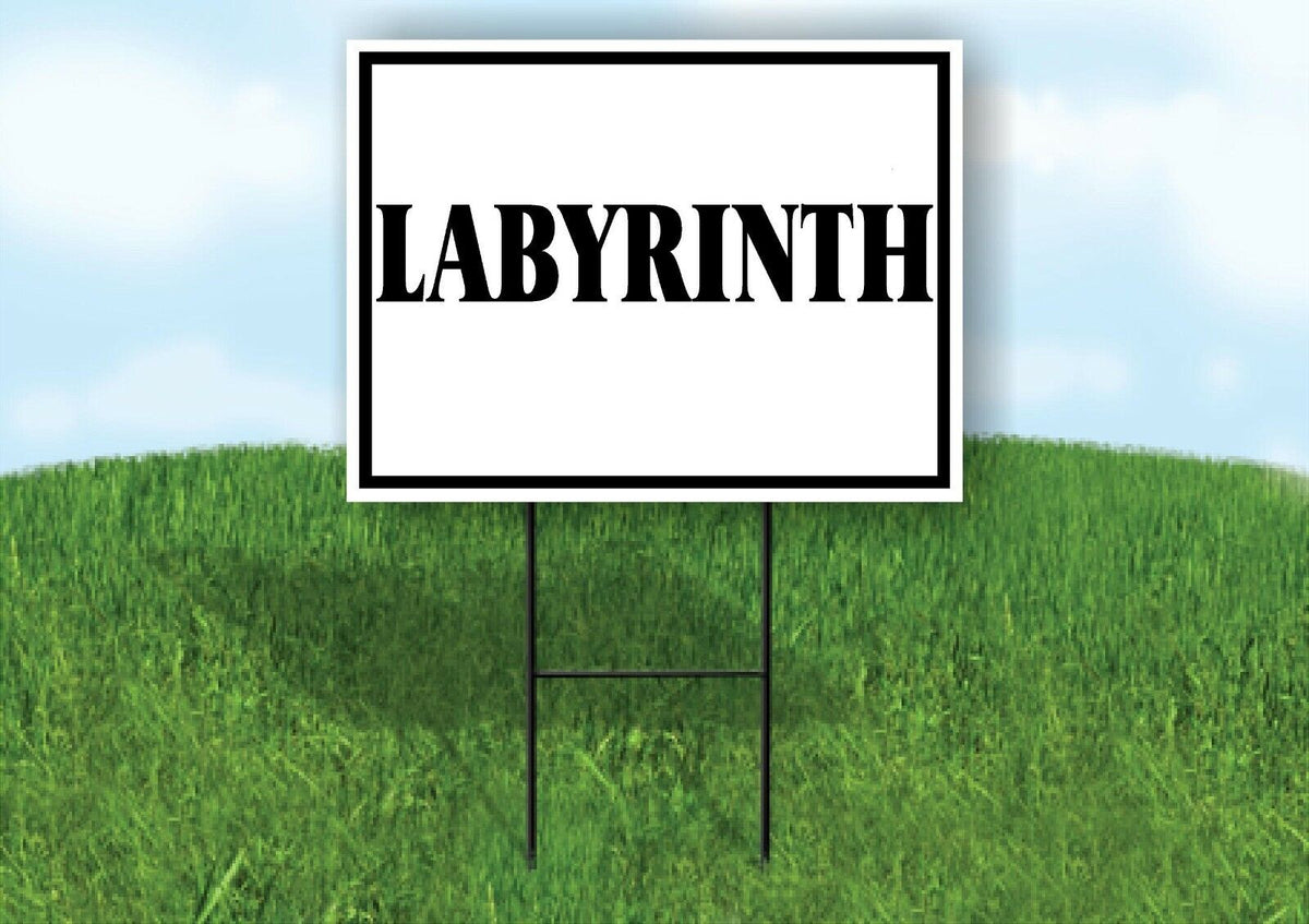 LABYRINTH BLACK BORDER Yard Sign with Stand LAWN SIGN