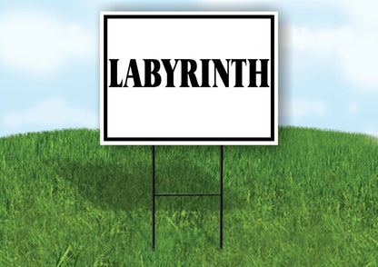 LABYRINTH BLACK BORDER Yard Sign with Stand LAWN SIGN