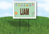LIAM WELCOME BABY GREEN  18 in x 24 in Yard Sign Road Sign with Stand
