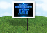 AMY RETIREMENT BLUE 18 in x 24 in Yard Sign Road Sign with Stand