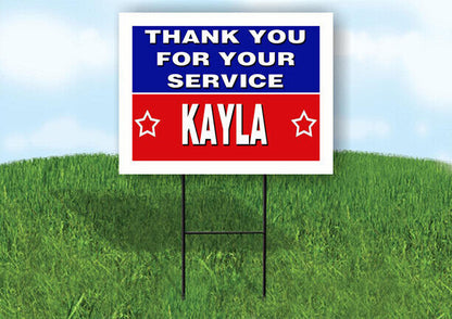 KAYLA THANK YOU SERVICE 18 in x 24 in Yard Sign Road Sign with Stand
