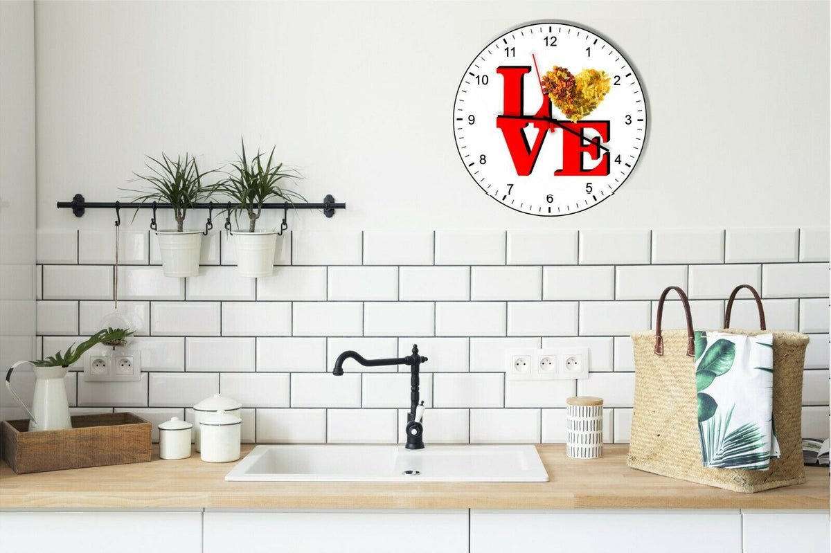 I Love Pasta Love Park Funny Kitchen Living room Wall Clock