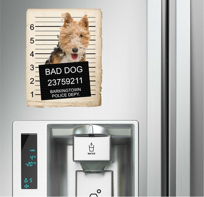 Fox Terrier Mugshot Bad Dog Fridge refrigerator Car Magnet