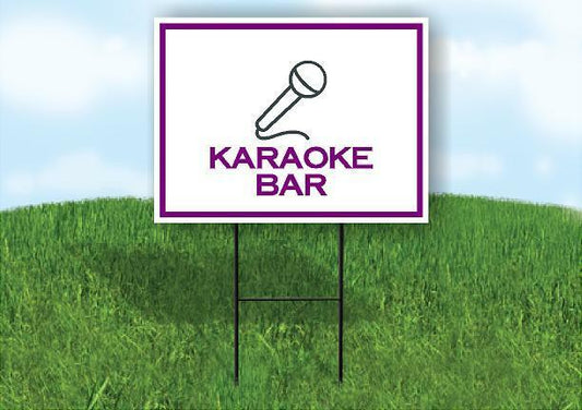 KARAOKE BAR PURPLE Yard Sign Road with Stand LAWN SIGN