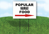 HAWAII POPULAR FOOD RIGHT ARROW 18"x24" Yard Sign Rd Sign with Stand